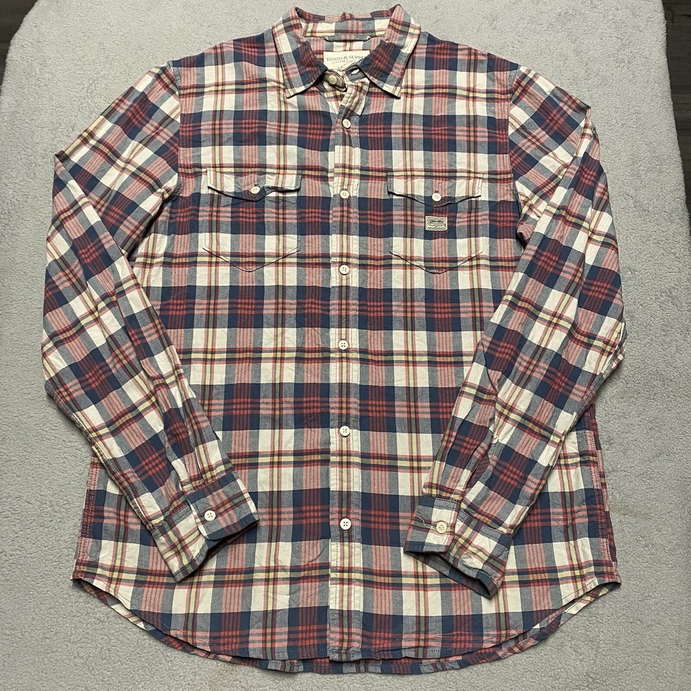 Denim & Supply Ralph Lauren Shirt Men Large Red Plaid Button Up Oxford Casual